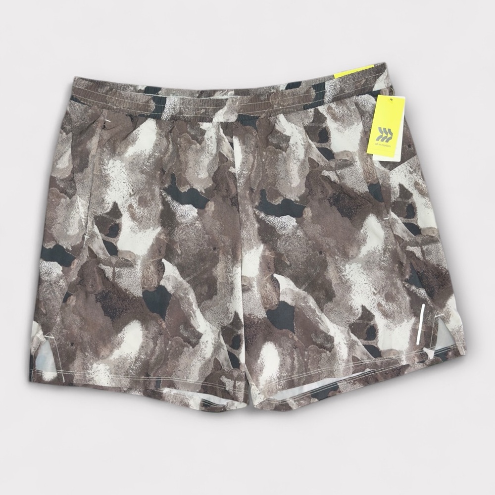 All in Motion Men's Athletic Shorts - Brown Pattern